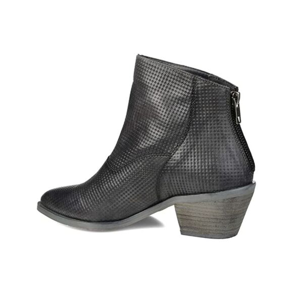 JOURNEE SIGNATURE Womens Gray Cassie Almond Toe Stacked Heel Zip-Up Booties 6 M - Picture 2 of 4